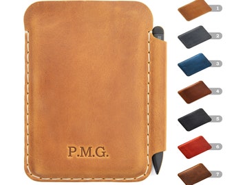 Bovine Leather Case for Microsoft Surface Duo / Duo 2 with PEN holder, Free Personalisation