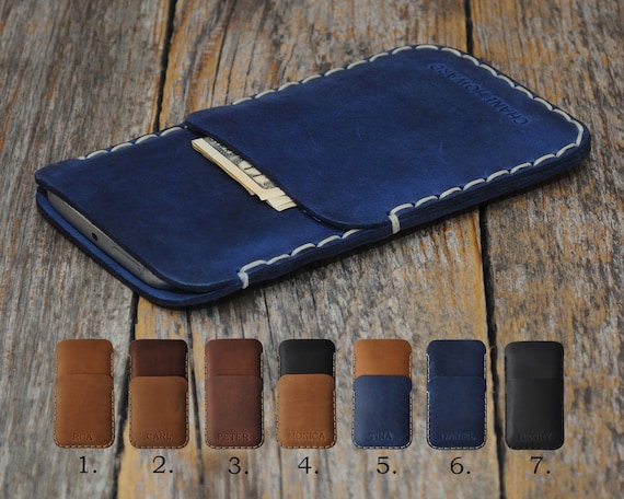 Handmade Case for HTC.  Free Personalization. Hand Stitched Bovine Leather Pouch