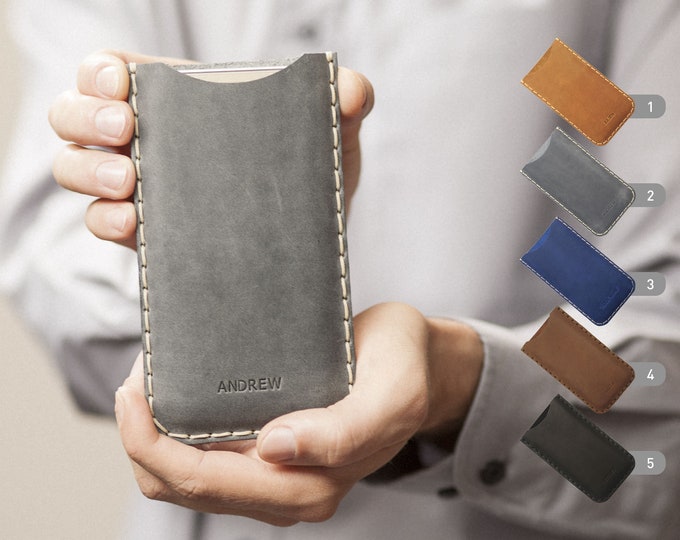 Leather Case for Fairphone, Pouch Sleeve, Engraved your text for FREE, Customizable