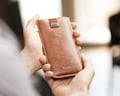 Brown Leather Case for iPhone, Magnetic Pull Band Sleeve, Free Personalisation product logo