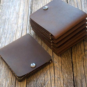 Italian Leather Wallet. Handmade in Europe. Brown Credit Card, Cash or ID Holder. Rustic Style Unisex Pouch