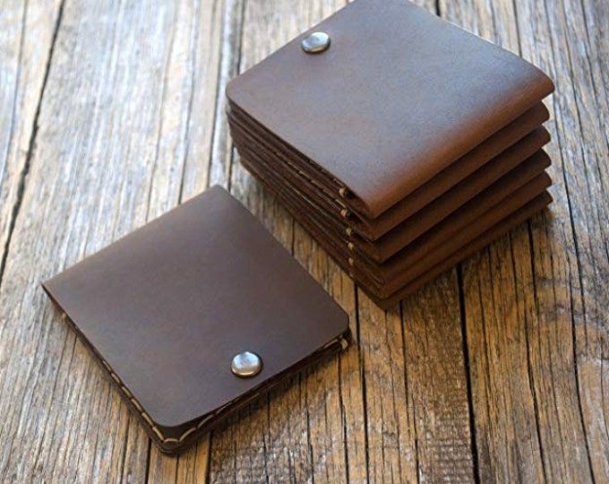 Italian Leather Wallet. Handmade in Europe. Brown Credit Card, Cash or ID Holder. Rustic Style Unisex Pouch