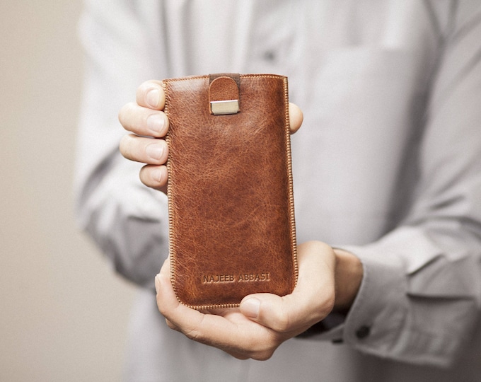 Leather Case for Sony Xperia, Cover with Magnetic Flap, FREE Personalization