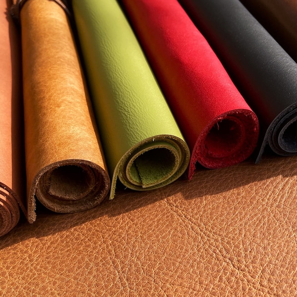 Soft Italian Leather Sheets 1.3-1.5 mm thick. Pre Cut DIY Panels for Repairs, Crafts and Hobby, Art Projects.