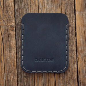 PERSONALISIERTE vereinfachte Leder Brieftasche, Unisex Beutel, Kreditkarte Bargeld oder ID-Halter, von Hand genäht Artikel