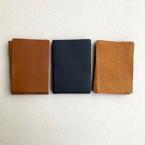 Soft Italian Leather Scraps for your Craft. 10 Pieces in a Pack. Pre Cut DIY Panels for Projects. Each Piece is A6 size: 10.5 x 14.8cm