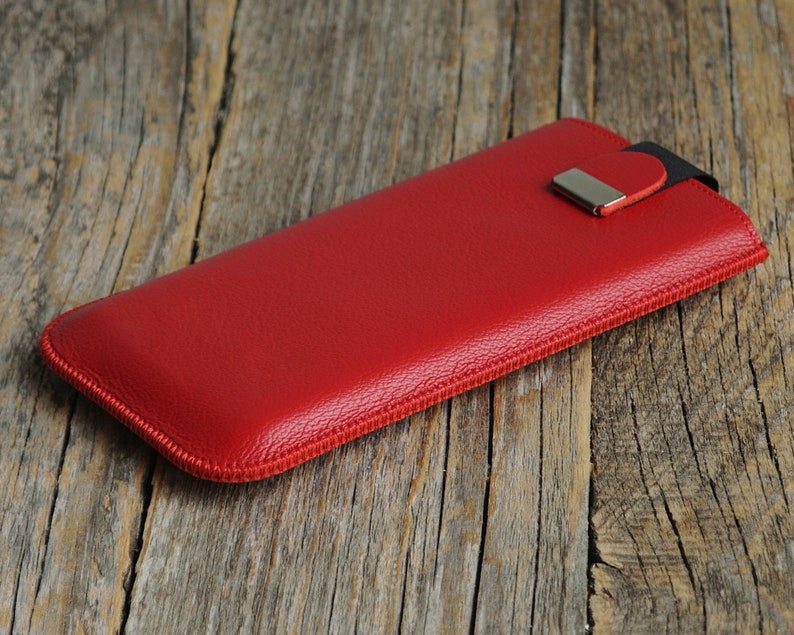 Soft Leather Case for iPhone, Cover with Magnetic Pull Band, Free Personalisation 画像 2