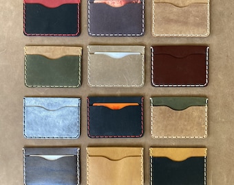Great Offer. Good Price. Leather Wallet, Credit Card Cash and Banknote Holder. Hand Sewing. Rustic Rough Style