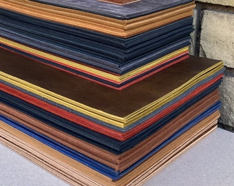 Crazy Horse Leather Sheets for Crafts and Hobby. Pre Cut DIY Panels Pieces for Projects. 1.8-2.1mm / 5 oz.