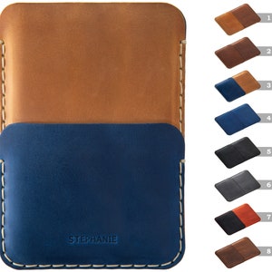Cucita a mano Case per Microsoft Surface Duo, Personalizzata Portafogli con taschino per carta di credito Pelle
