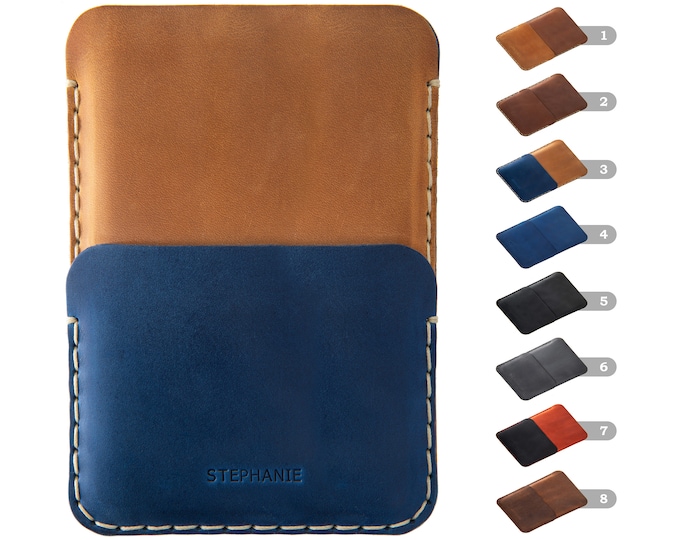 Case for Microsoft Surface Duo, Handmade Leather Cover for Duo 2, Sleeve with Card Pocket, Free Personalization