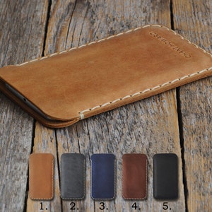 Étui personnalisé pour calculatrice HP, pochette en cuir de bovin cousue à la main