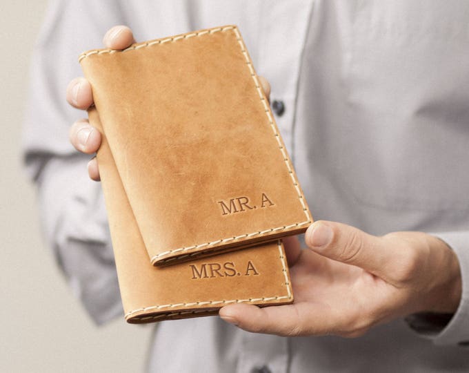 2 x Passports Trawel Documents Wallets | Leather Passport Holder | FREE Personalization