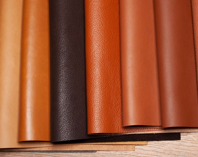 Full Grain Soft Italian Leather Sheets 1.3-1.5 mm thick. Pre Cut DIY Panels For Projects, Repairs, Crafts and Hobby.