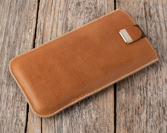 Case for Old School Nokia Phones, Soft Italian Leather Sleeve with Magnetic Pull Band, Free Personalised