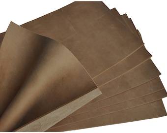 Crazy Horse Leather Sheets for Crafts and Hobby. Pre Cut DIY Panels Pieces for Projects. 1.8-2.1mm / 5 oz.