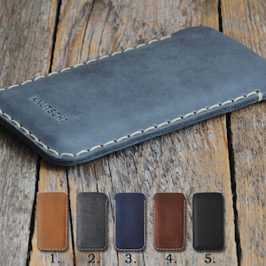 Hand Stitched Case for OnePlus, Bovine Leather Sleeve, Custom Sizes, FREE Personalization