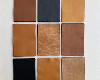 Italian Leather Sheets, Full Grain Upholstery, DIY Crafts, 6 A5 Pieces