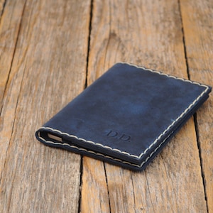 Capa de passaporte de couro genuíno azul, porta-cartões com capa de carteira segura, capa personalizada com seu nome, carteira de viagem