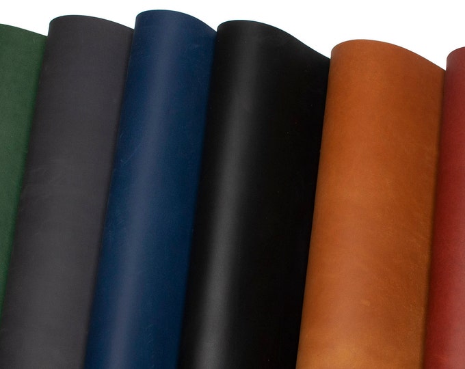 Crazy Horse Italian Leather Pieces, Various Colors Sheets for Crafts and Hobby 1.6 -1.8mm (4 oz). Pre Cut DIY Panels. Size A1 A2 A3 A4 A5