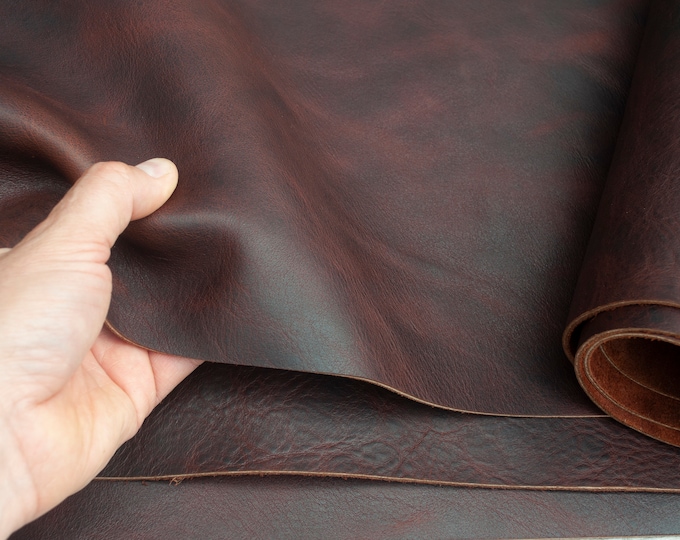 Crazy Horse Italian Leather Pieces. Sheets for Crafts and Hobby, Pre Cut DIY Panels for Projects. Ca 2.5-2.8mm.