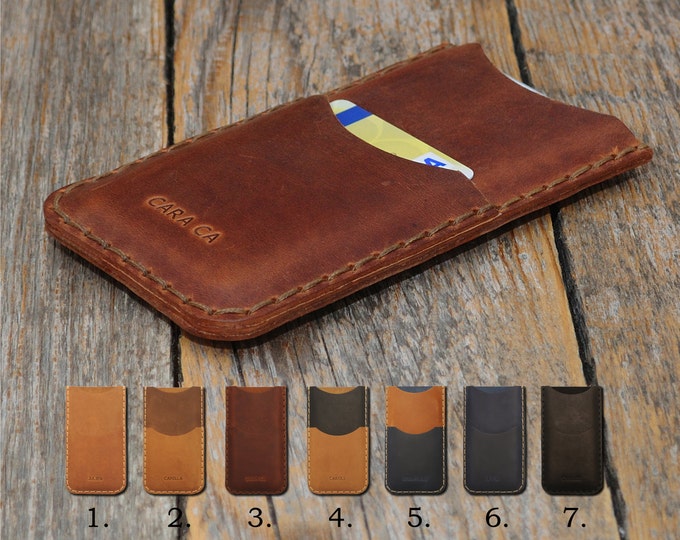 Leather Case for Nokia - PERSONALIZED Cover - Sleeve with Card Pocket