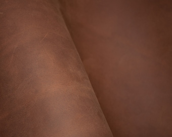 Crazy Horse Brown Leather Pieces. Sheets for Crafts and Hobby, Pre Cut DIY Panels. 2mm / 5 oz thick. Scratched and rubbed areas.