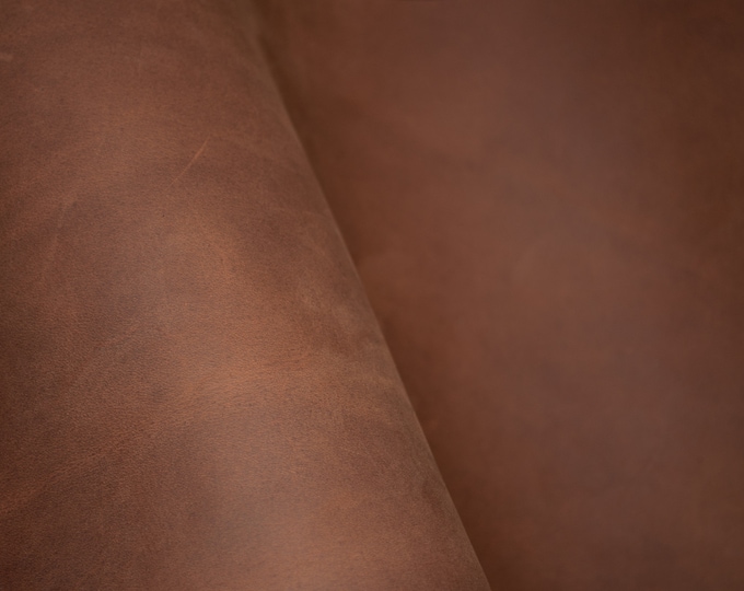 Crazy Horse Brown Leather Pieces. Sheets for Crafts and Hobby, Pre Cut DIY Panels. 2mm / 5 oz thick. Scratched and rubbed areas.