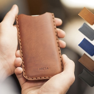 Étui en cuir de bovin pour Google Pixel, housse personnalisée