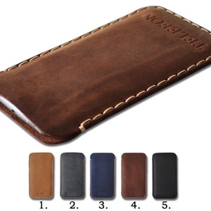 Leather Case for iPhone, Free Personalization, Professionally Hand Stitched Sleeve.