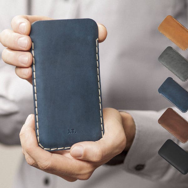 Etui für iPhone, Hülle Tasche Case, Personalisierte Lederhülle