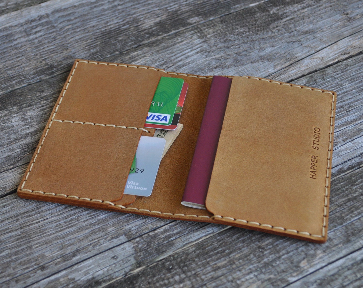 Personalized Leather Passport Holder, Travel Wallet, Document Case