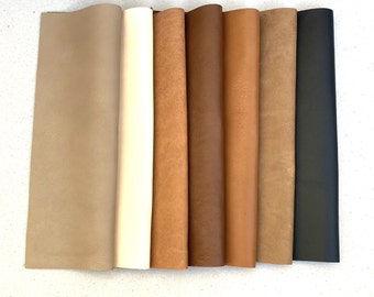 Soft Full Grain Italian Leather Sheets. 1.3-1.5 mm thick. Pre Cut DIY Bovine Leather Panels For Projects, Art, Repairs, Crafts and Hobby.