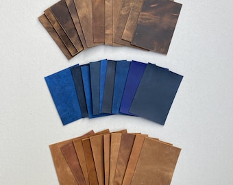 Crazy Horse Leather Scraps: 10 Pre-Cut DIY Panels (DIN A6)
