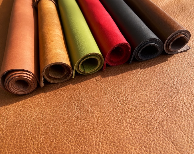 Soft Italian Leather Sheets 1.3-1.5 mm thick. Pre Cut DIY Panels for Repairs, Crafts and Hobby, Art Projects.