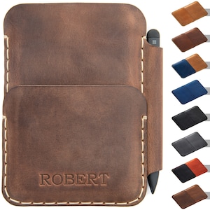 Funda de Cuero Para Bovino Encerado Microsoft Surface Duo / Duo 2, Personalizar Estuche de Manga Regalo Hombres
