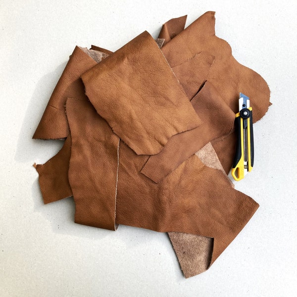 Full Grain Soft Italian Leather Pieces Sheets for DIY, Crafts, Hobby. 1,3mm thickness 3 oz. Scraps. 500g - 1kg