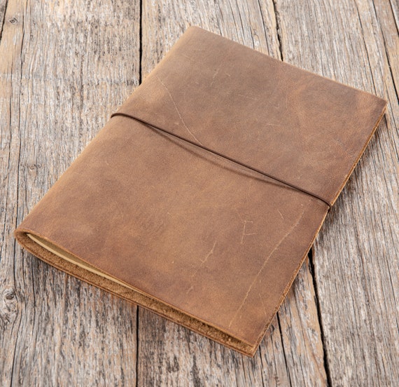 Personalised Leather Notebook Handmade Leather Journal A Gift for Writer,  Poet, Traveller. A5 A6 Size. 