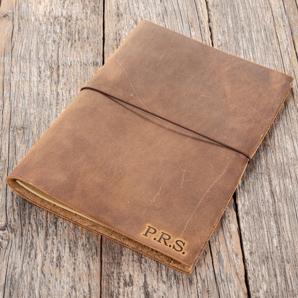 Personalised Leather Notebook | Handmade Leather Journal | A gift for writer, poet, traveller. A5 A6 size.
