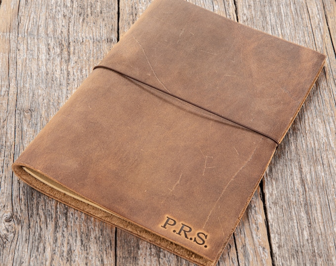 Personalised Leather Notebook | Handmade Leather Journal | A gift for writer, poet, traveller. A5 A6 size.