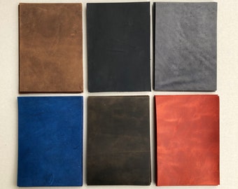 Crazy Horse Leather Pieces, 6 A5 Panels, DIY Craft Supplies