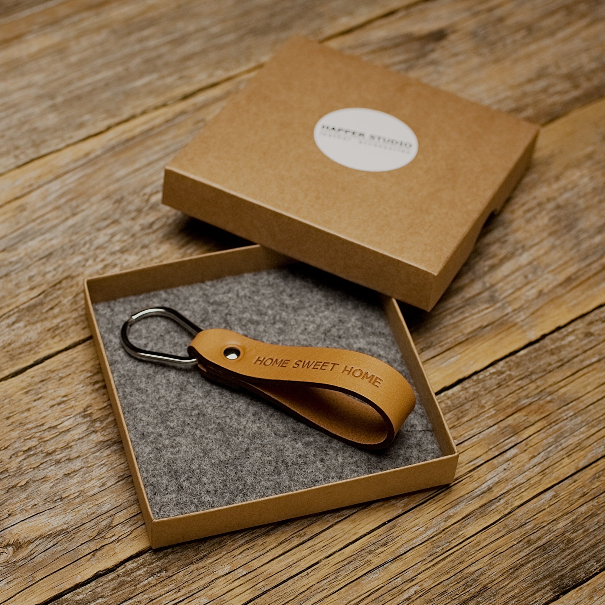 Personalized Leather Key Fob, Gift, Custom Drop Shape Ring, Key Chain