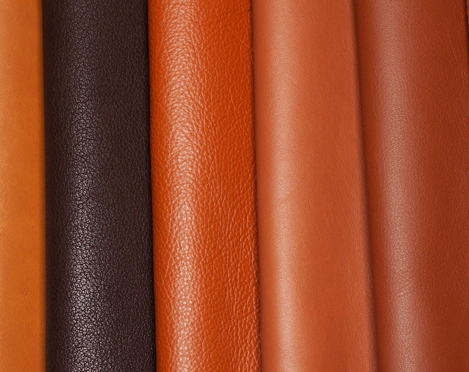 Full Grain Soft Italian Leather Sheets 0.9-1.4 mm thick. Pre Cut DIY Panels For Projects, Repairs, Crafts and Hobby.
