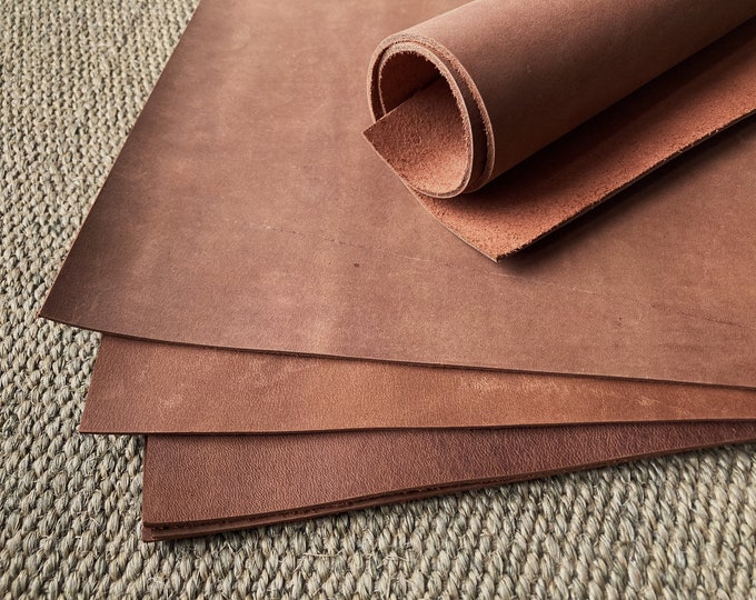 Crazy Horse Leather Pieces, Natural Leather Sheets for Crafts, Art and Hobby. Tanned Leather, Pre Cut DIY Panels for Projects.