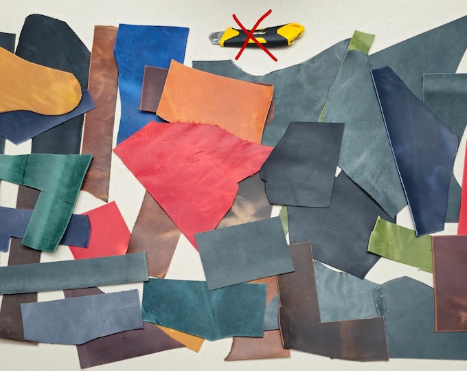 Crazy Horse Waxed Leather Scraps – Genuine Leather for Crafting (1.6mm-2.0mm)