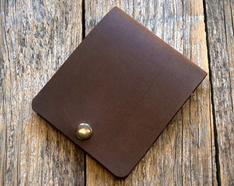 Italian Leather Wallet. Handmade in Europe. Brown Credit Card, Cash or ID Holder. Rustic Style Unisex Pouch