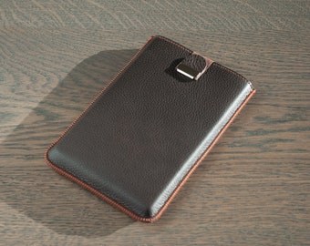 Soft Leather Case for Microsoft Surface Duo 2 / Duo. Lined Sleeve with Magnetic Pull Band.