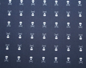 Coupon fabric skull navy 50x75cm