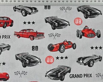 Grand prix car cotton fabric 50x80cm