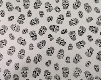 Coupon skull burlap fabric 50x77 cm